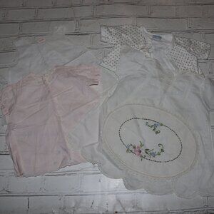 🧺 5-Piece Vintage Textile Set · Babywear + Doily · Delicate & Nostalgic